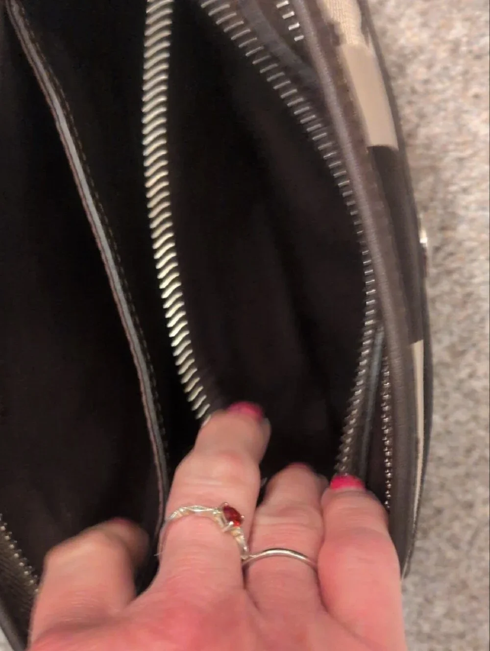 Coach Hampton Khaki and Chocolate Signature Stripe Shoulder Bag